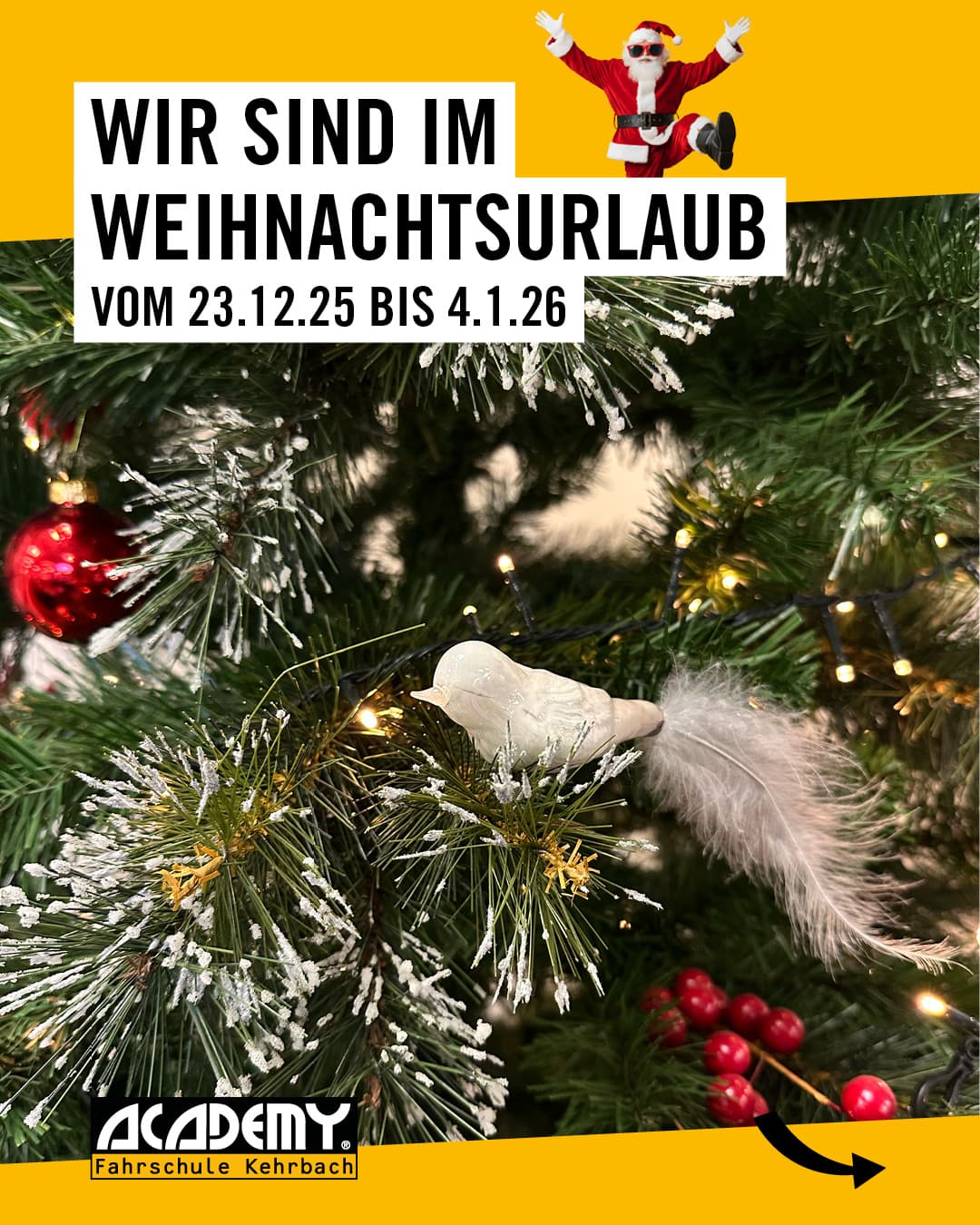 Wir machen Weihnachtsurlaub. 🎄✨