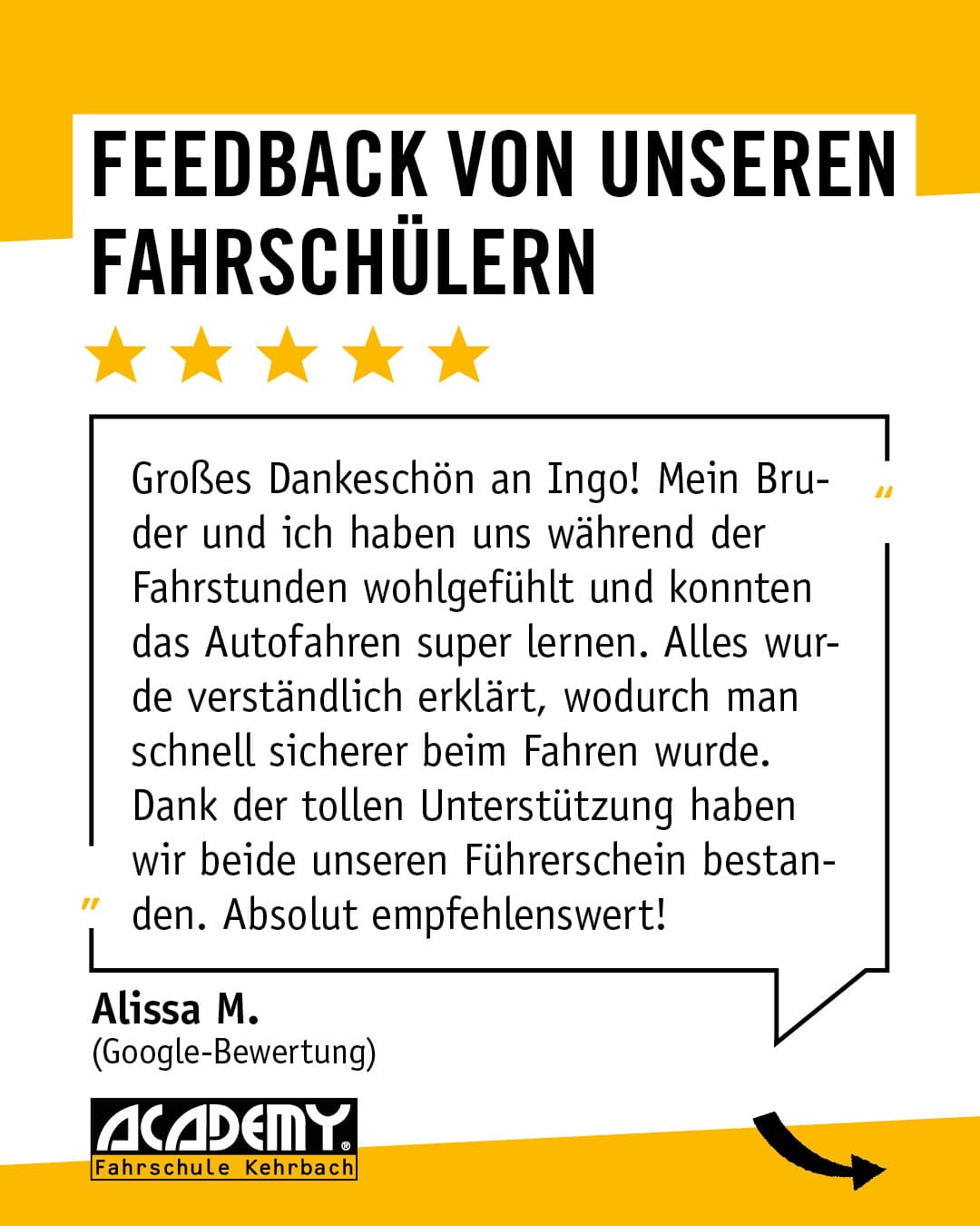 Feedback, das uns richtig freut!