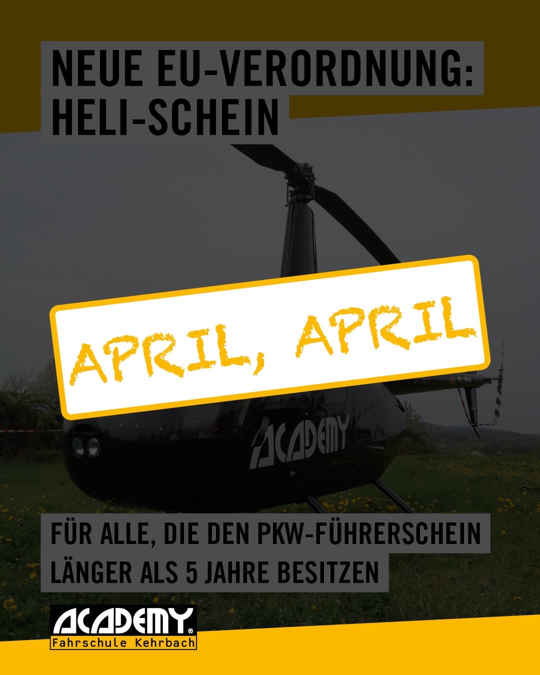 Helischein? Das war natürlich nur ein Aprilscherz! 😄
