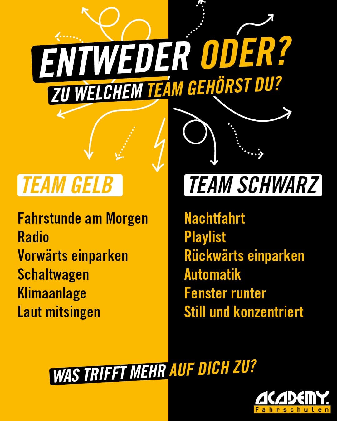 Team Gelb 💛oder Schwarz 🖤 Part 2