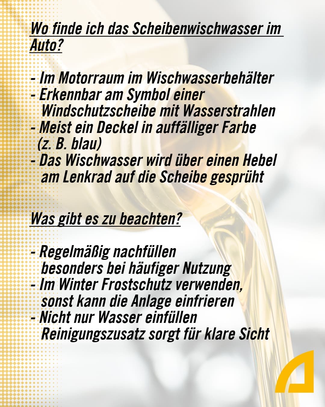 Car-Freitag: Das Scheibenwischwasser