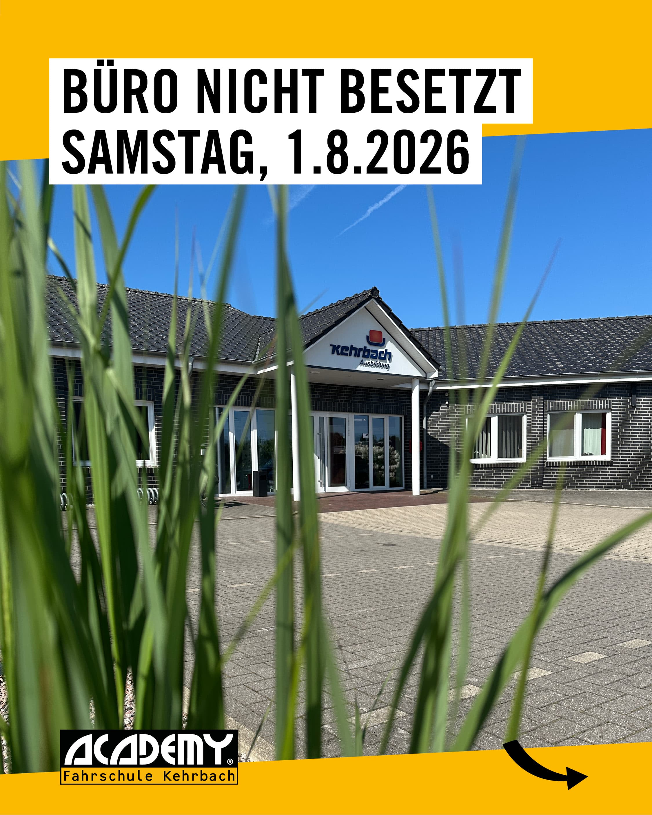 Büro am 1.8. nicht besetzt